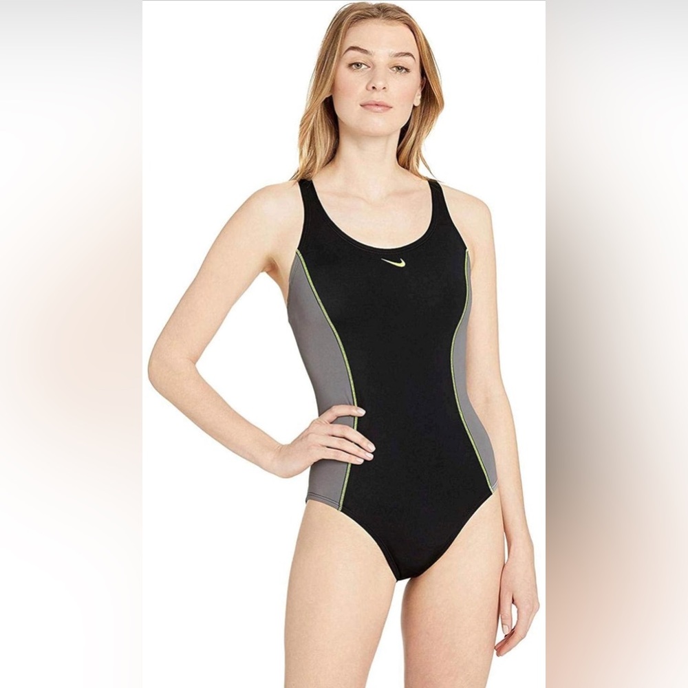 Nike Women's Standard Color Surge Powerback One Piece Swimsuit Gunsmoke